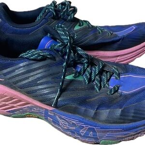 Hoka One One Women's Speedgoat 4  Dazzling Blue and Phlox Pink Athletic Shoes